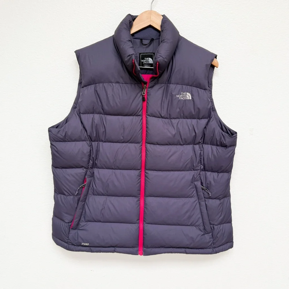The North Face 700 Nuptse Down Puffer Vest Purple Size XXL - Picture 2 of 6